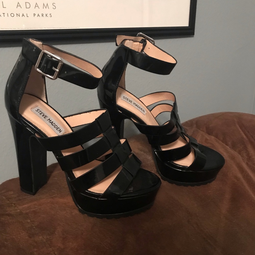 Steve Madden Patent Leather ankle strap heels